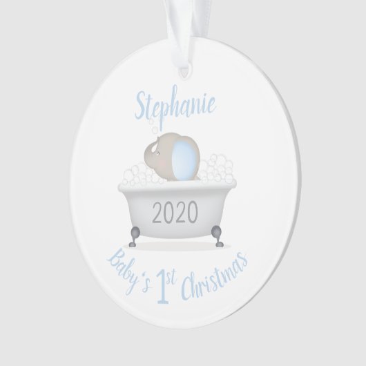 Baby shower bébé éléphant bulle  garçon de bain (devant)