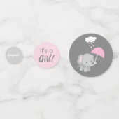 Baby shower bébé éléphant fille Confetti (Devant)