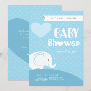 Baby shower bébé éléphant Invitation pour bébé gar