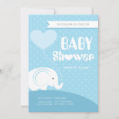 Baby shower bébé éléphant Invitation pour bébé gar (Devant)