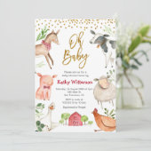 Baby shower bébé ferme oh invitation (Debout devant)