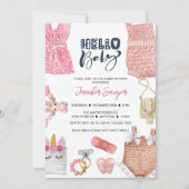 Baby shower bébé fille douche Invitations (Devant)