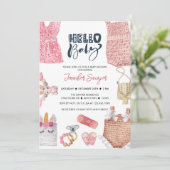 Baby shower bébé fille douche Invitations (Debout devant)