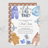 Baby shower bébé garçon douche Invitations (Devant / Derrière)