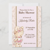 Baby shower bébé mignonne Ours Invitation (Devant)