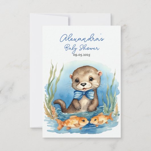 Baby shower bébé Otter Boy Merci (Dos)