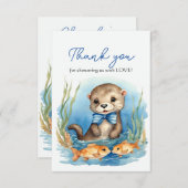 Baby shower bébé Otter Boy Merci (Devant / Derrière)