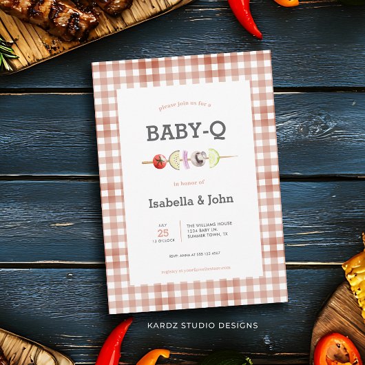 Baby shower bébé Q Barbecue Invitation