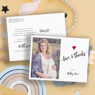 Baby shower bedank foto ansichtkaart briefkaart