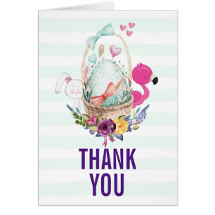 Baby Shower Bedank Nest Ei met Flamingo & Konijn