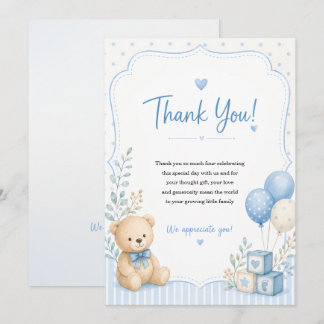 Baby shower bedankkaart