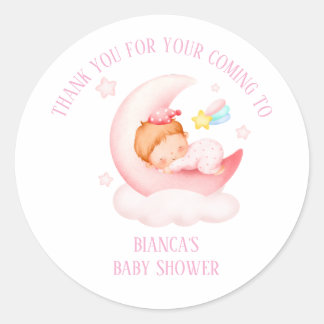 Baby shower Bedankt Classic Round sticker