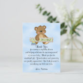 Baby shower Bedankt Teddy Bear Briefkaart (Staand voorkant)