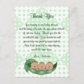Baby shower Bedankt Triplets Erwten in een Pod Briefkaart (Voorkant)