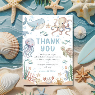 Baby Shower Bedanktkaart met Oceandieren