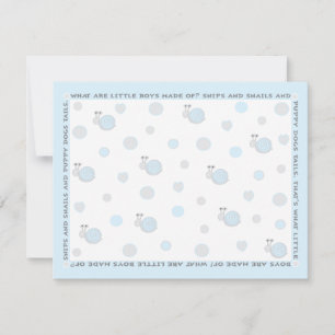 Baby Shower Bedanktkaart, "Snips and Snails" Bedankkaart