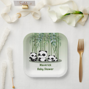 Baby shower Beer Greenery Bamboo Papieren Bordje