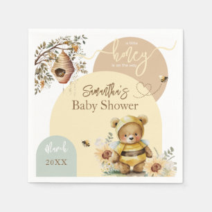 Baby shower Beer van kleine honingbijen Servet
