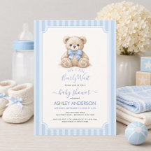 Baby Shower Beerlijk Wachten Knuffelbeer & Blauwe