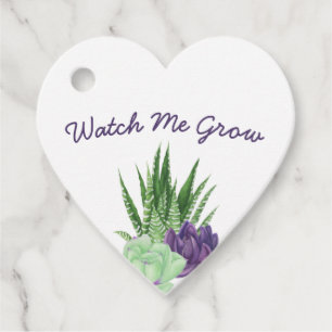 Baby shower Bekijk me groeien vetplanten Dank je Bedankjes Labels