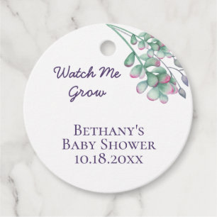 Baby shower Bekijk me Grow Waterverf Succulent Bedankjes Labels