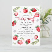  Baby shower "Berry Sweet" Kaart (Staand voorkant)