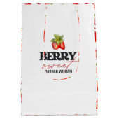 Baby shower Berry Sweet Strawberries Medium Cadeauzakje (Achterkant)