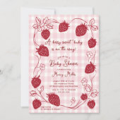 Baby shower Berry Sweet Strawberry Invitation (Devant)