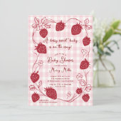 Baby shower Berry Sweet Strawberry Invitation (Debout devant)