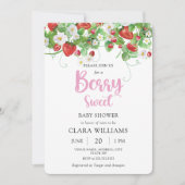 Baby shower Berry Sweet Strawberry Invitation (Devant)