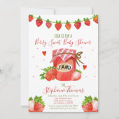 Baby shower Berry Sweet Strawberry Invitation (Devant)