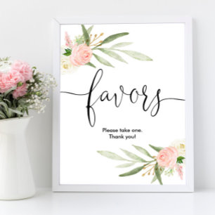 Baby shower bevoordeelt roze groen goudelegant poster