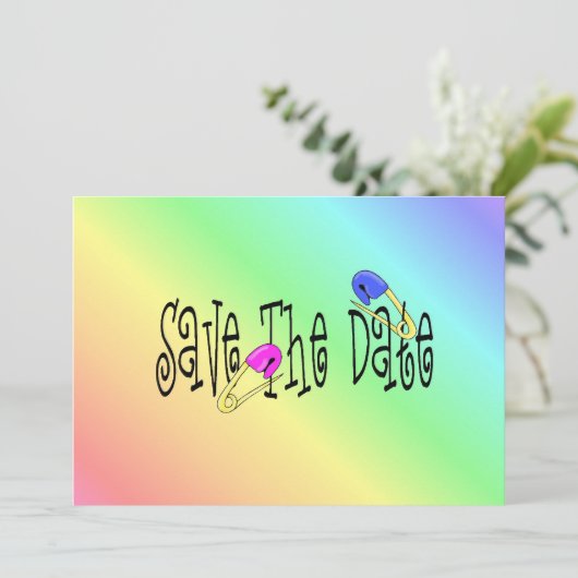 baby shower - BEWAAR DE DATUM - Uitnodiging (Staand voorkant)