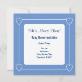 Baby shower Bible Verse Bleu Gratté Invitation (Dos)