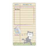 Baby shower bibliotheekbalkblad 8/blauw etiket (Voorkant)