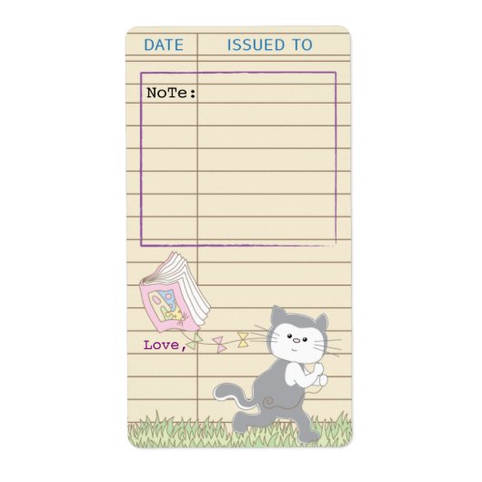 Baby shower bibliotheekbalkblad 8/Roze Etiket (Voorkant)