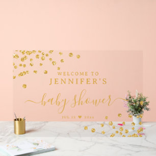 Baby shower Bienvenue Parties scintillant or Confe