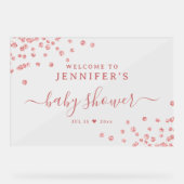 Baby shower Bienvenue Rose Parties scintillant or  (Recto)