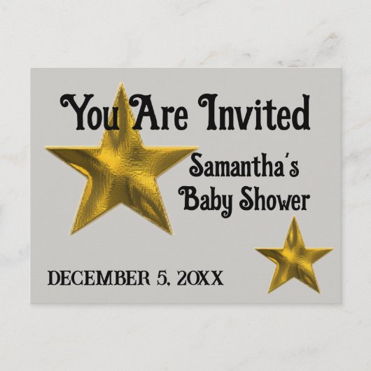 Baby shower Bienvenue Superstar Star Invitation (Devant)
