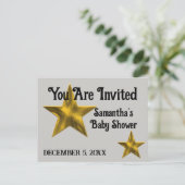 Baby shower Bienvenue Superstar Star Invitation (Debout devant)
