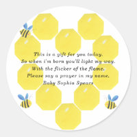 Baby shower bij bijen - Kaartenlabel voor gebeden