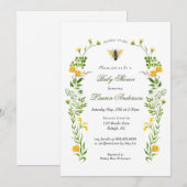 Baby Shower Bij en Wilde Bloem Kaart (Voorkant / Achterkant)