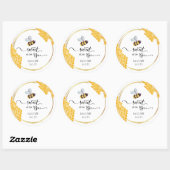 Baby shower bijen ticker ronde sticker (Vel)