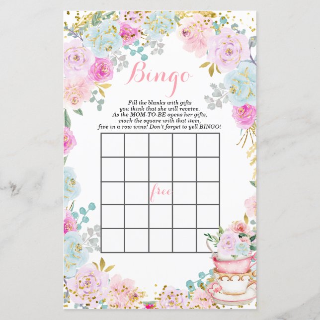 Baby shower Bingo (Voorkant)
