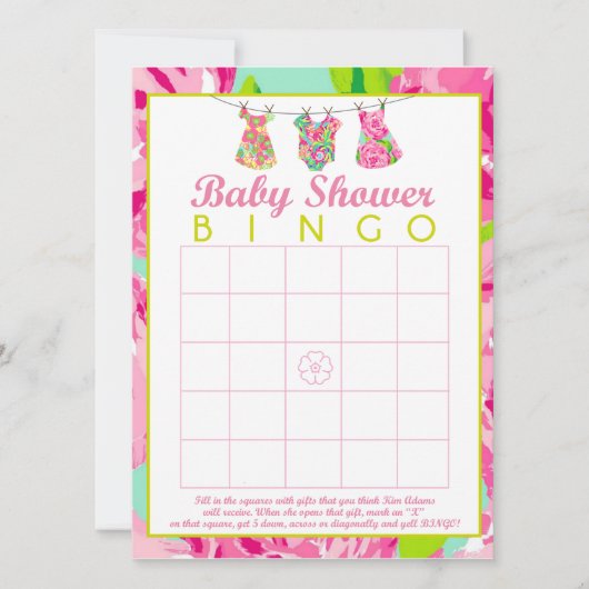 Baby shower Bingo (Voorkant)