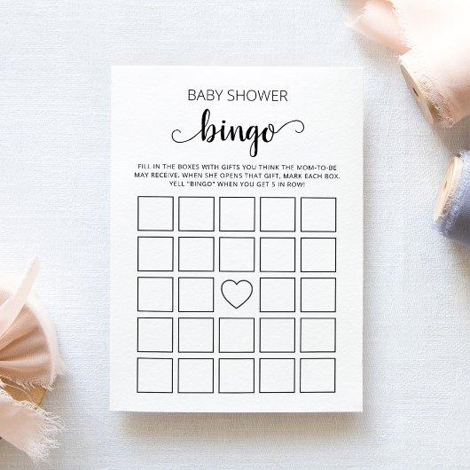 Baby shower Bingo Baby shower Party carte de jeu