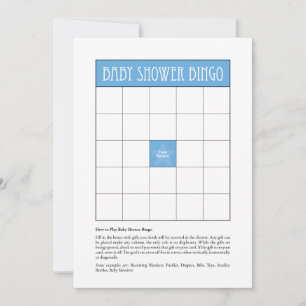 Baby shower Bingo - blauw