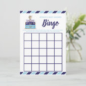Baby shower bingo Blue-game Kaart (Staand voorkant)