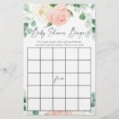 Baby shower bingo blush roze witte groen (Voorkant)