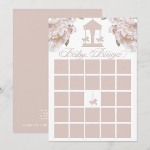 baby shower Bingo Card   Carousel Floral Kaart